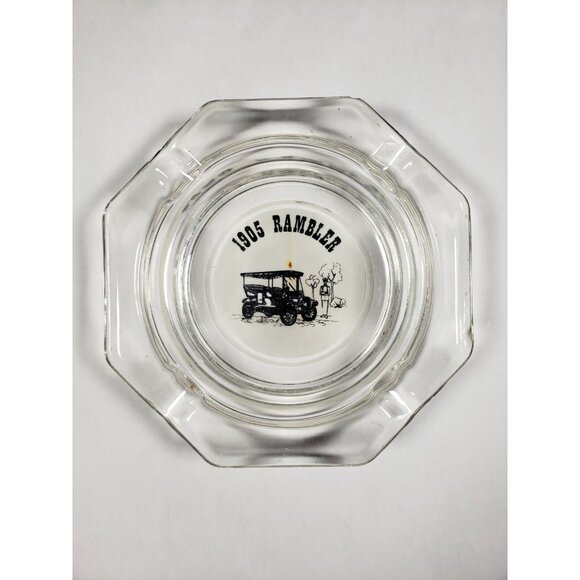 Model T Ford 1910 1905 Rambler Glass Ashtrays Antique Cars Man Cave - Picture 2 of 9